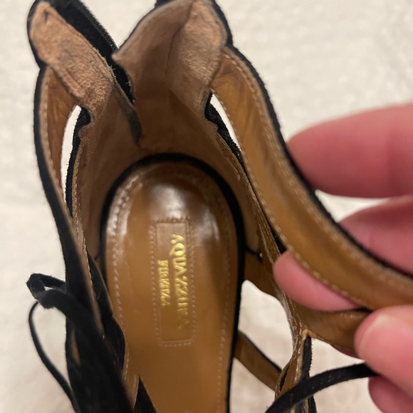 Aquazzura Black Lace-Up Heels - Picture 3 of 9